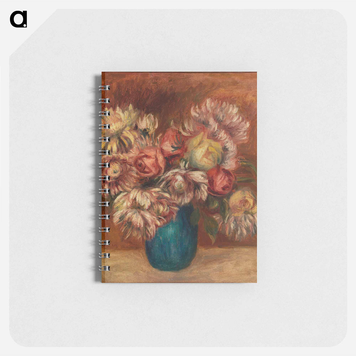 Flowers in a Green Vase - ピエール オーギュスト ルノワール Memo.