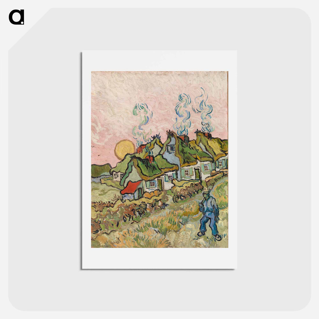 アートポストカード-Houses and Figure - フィンセント ファン ゴッホ Postcard.