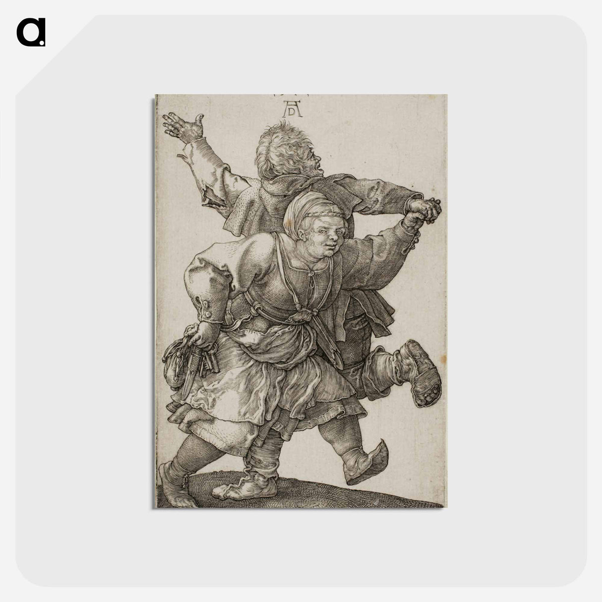 アートポストカード-Peasant Couple Dancing - アルブレヒト デューラー Postcard.