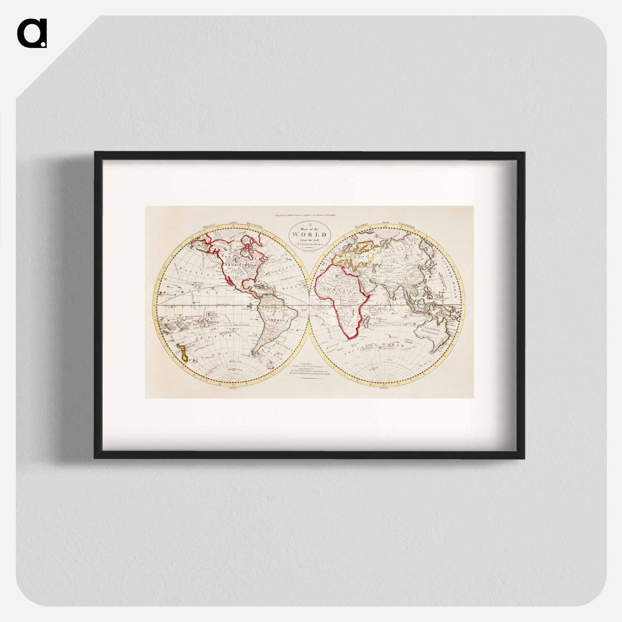 A Map of the World from the best Authorities - アンティーク地図 Poster.