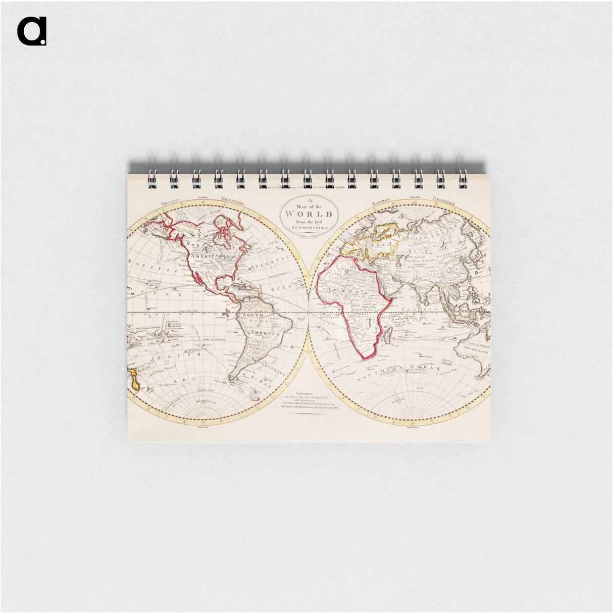 アートメモ帳-A Map of the World from the best Authorities - アンティーク地図 Memo.