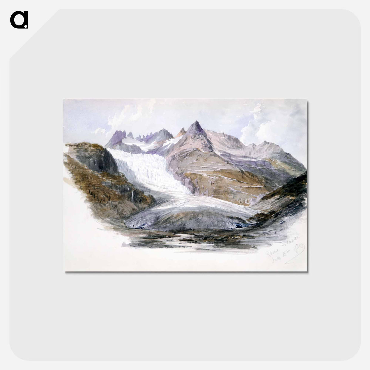 アートポストカード-Rhône Glacier - ジョン シンガー サージェント Postcard.