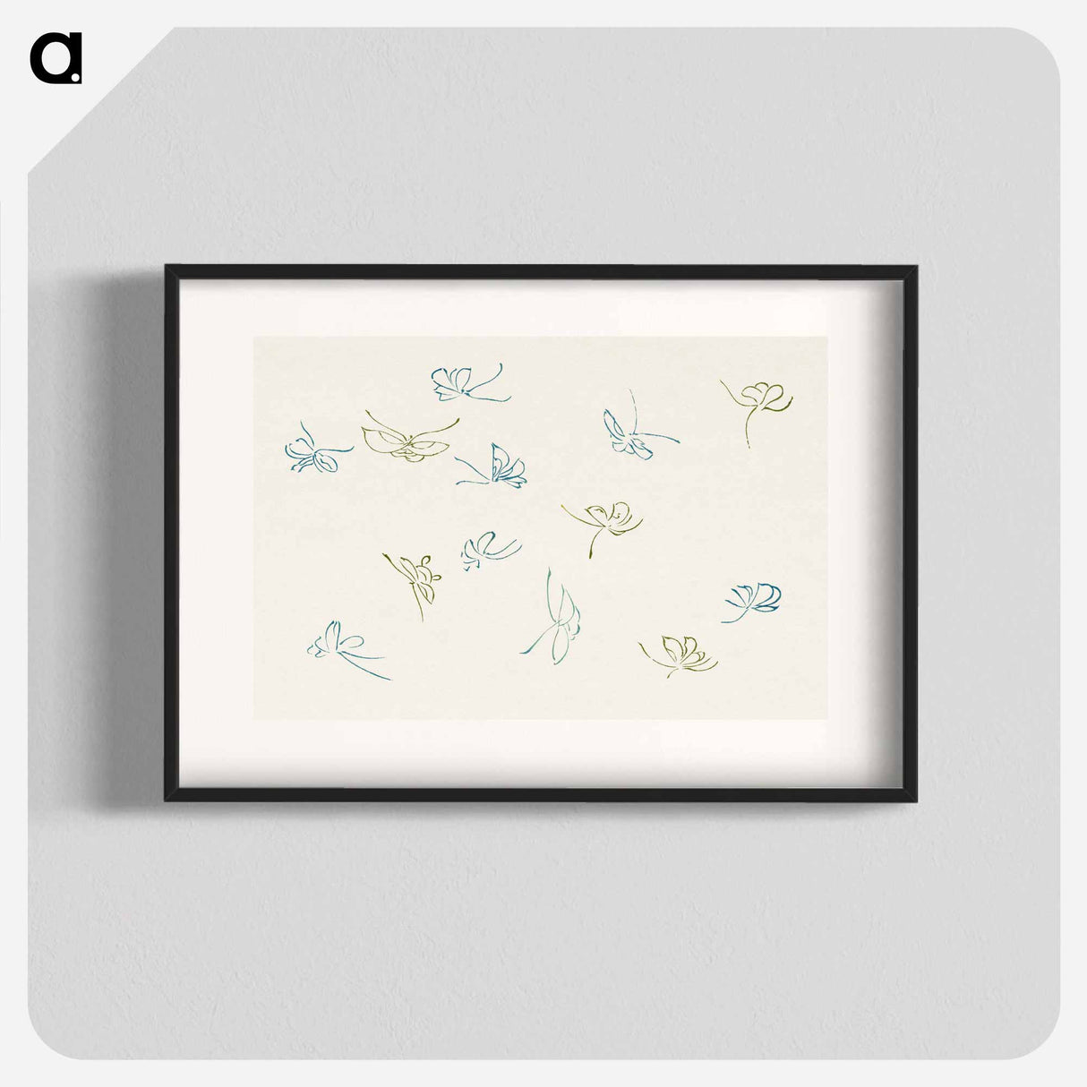 Japanese butterfly - 神坂 雪佳 Poster.