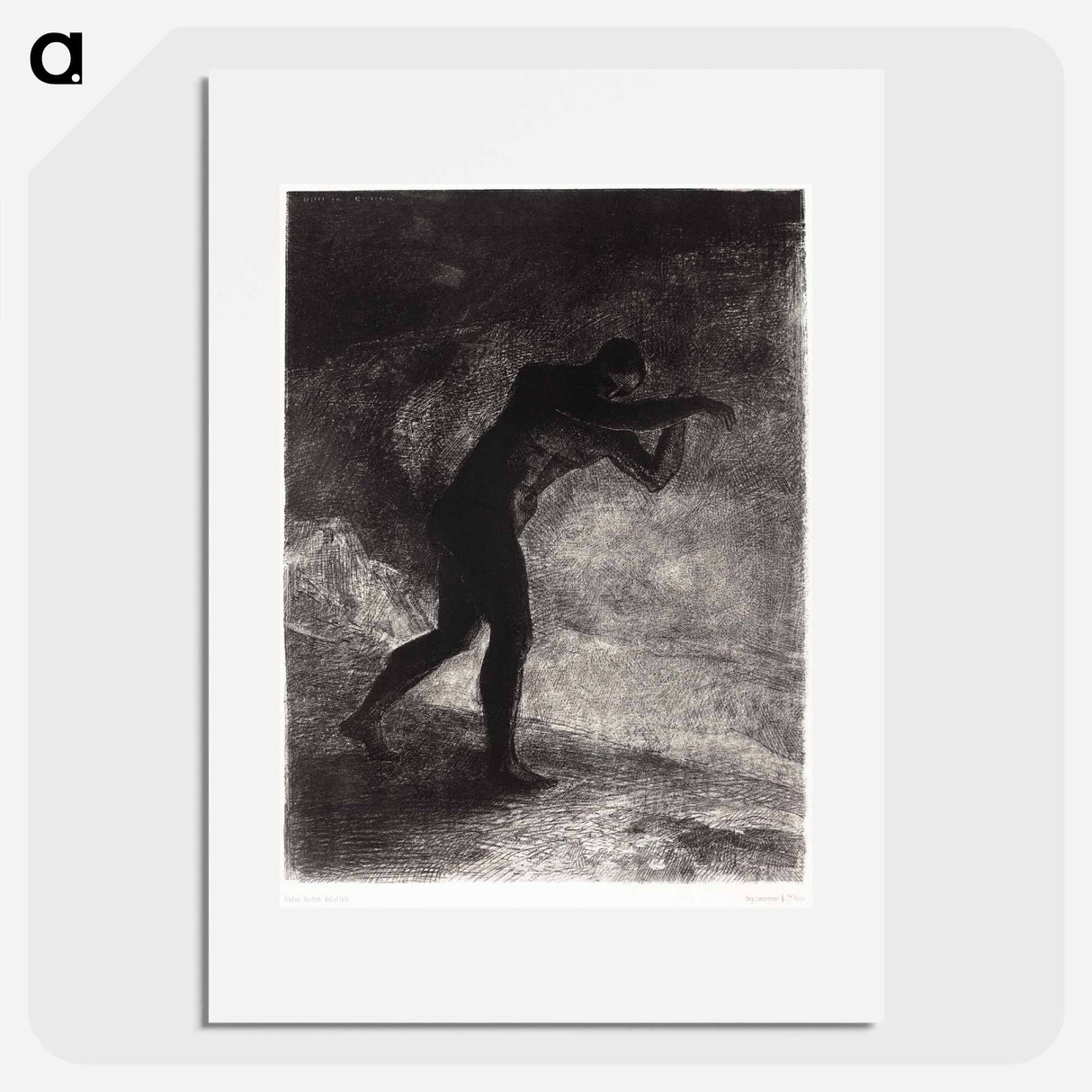 アートポスター-And Man Appeared, Questioning the Earth From Which He Emerged and Which Attracts Him, He Made His Way Toward Somber Brightness - オディロン ルドン Poster.
