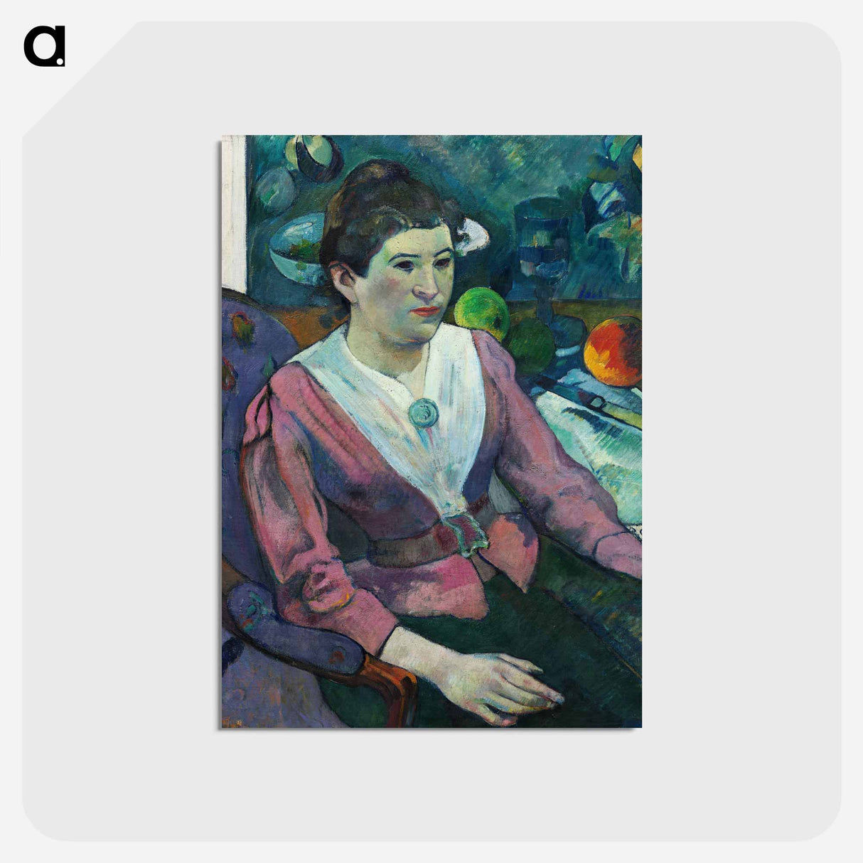 アートポストカード-Woman in front of a Still Life by Cézanne - ポール ゴーギャン Postcard.