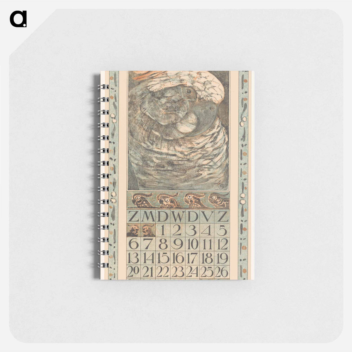Kalenderblad december met papegaai - テオ ヴァン ホイテマ Memo.