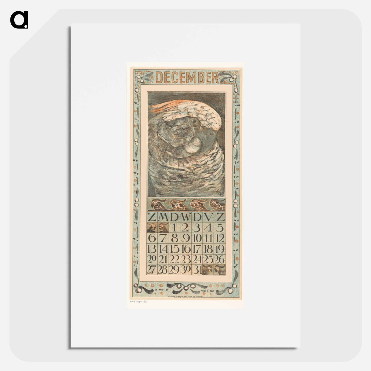 Calendar December with paper - Theo Van Hoytema Poster.