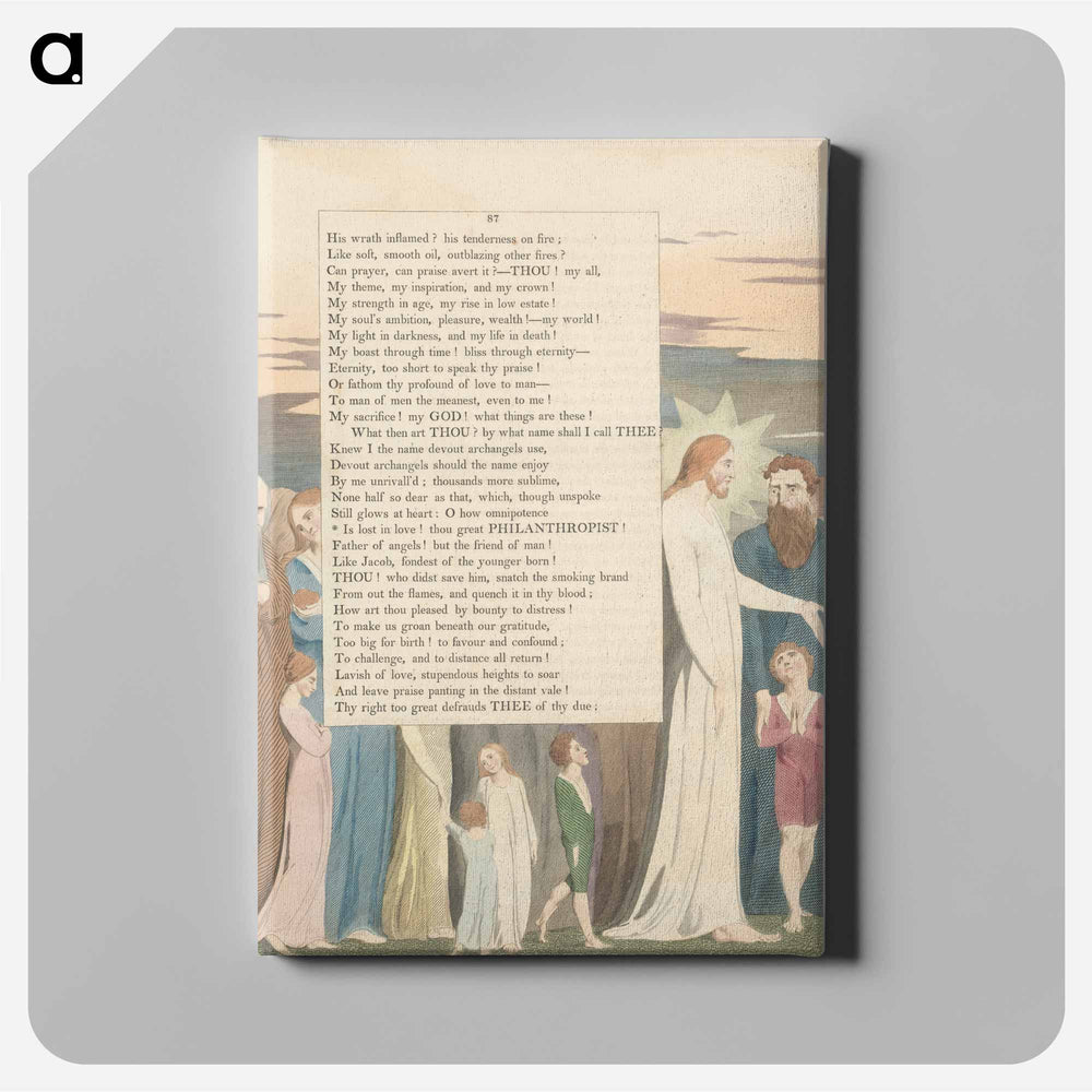 Young's Night Thoughts, Page 87, "Is Lost in Love! Thou Great Philanthropist" - William Blake Canvas.