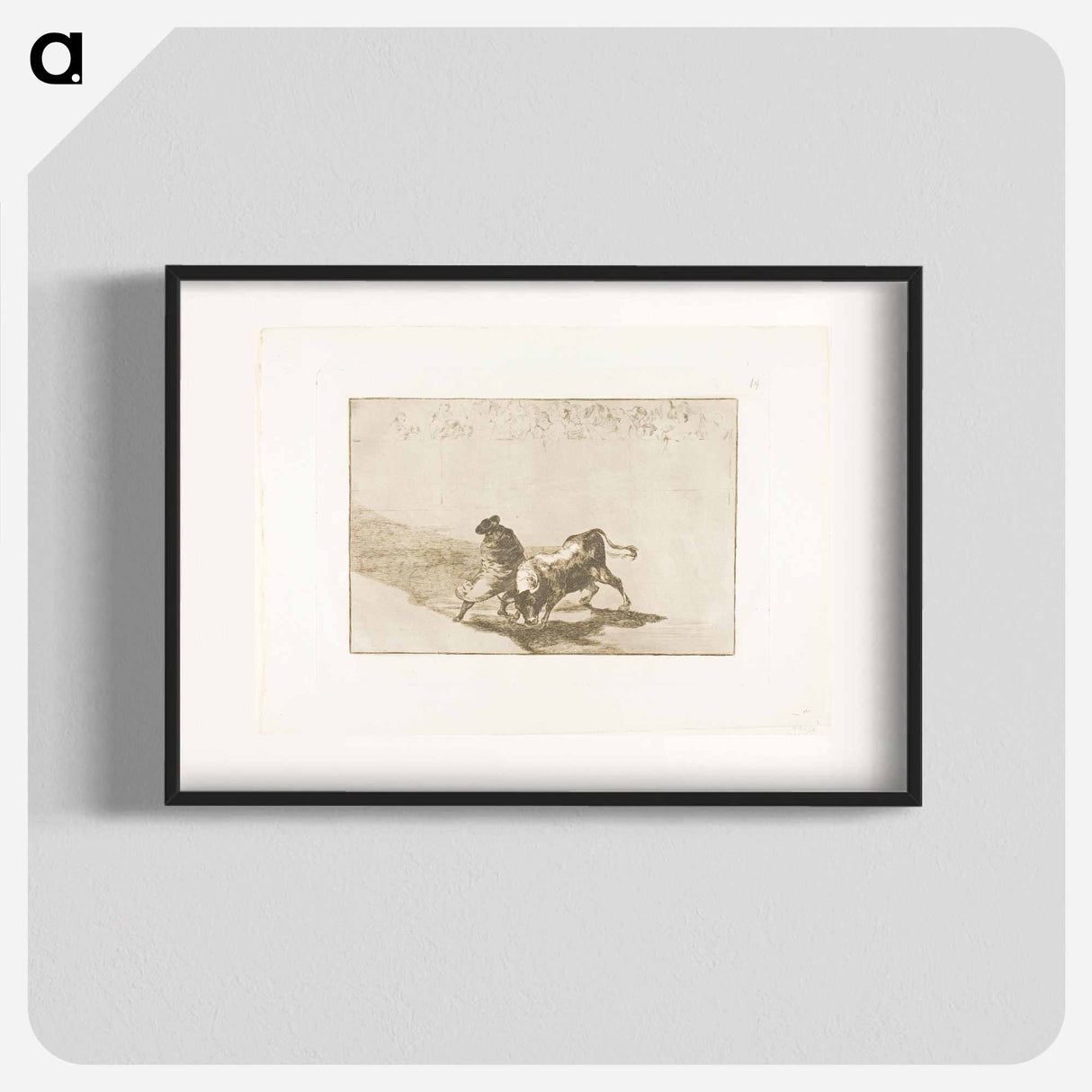 The Very Skillful Student of Falces, Wrapped in his Cape, Tricks the Bull with the Play of his Body - Francisco de Goya Poster.