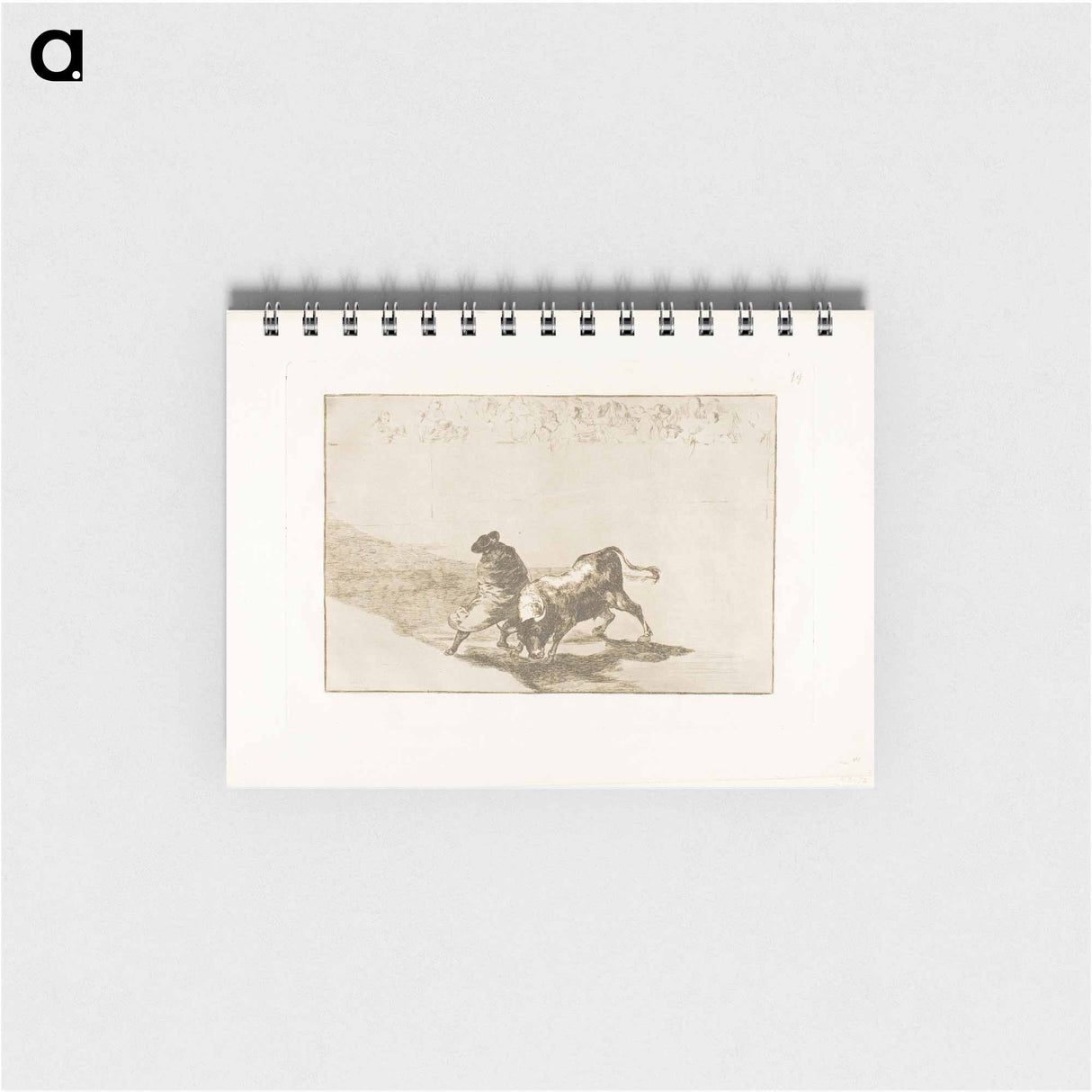 The Very Skilful Student of Falces, Wrapped in his Cape, Tricks the Bull with the Play of his Body - フランシスコ デ ゴヤ Memo.