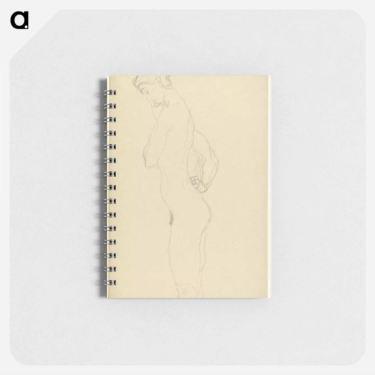 Standing female nude in profile to the left - グスタフ クリムト Memo.