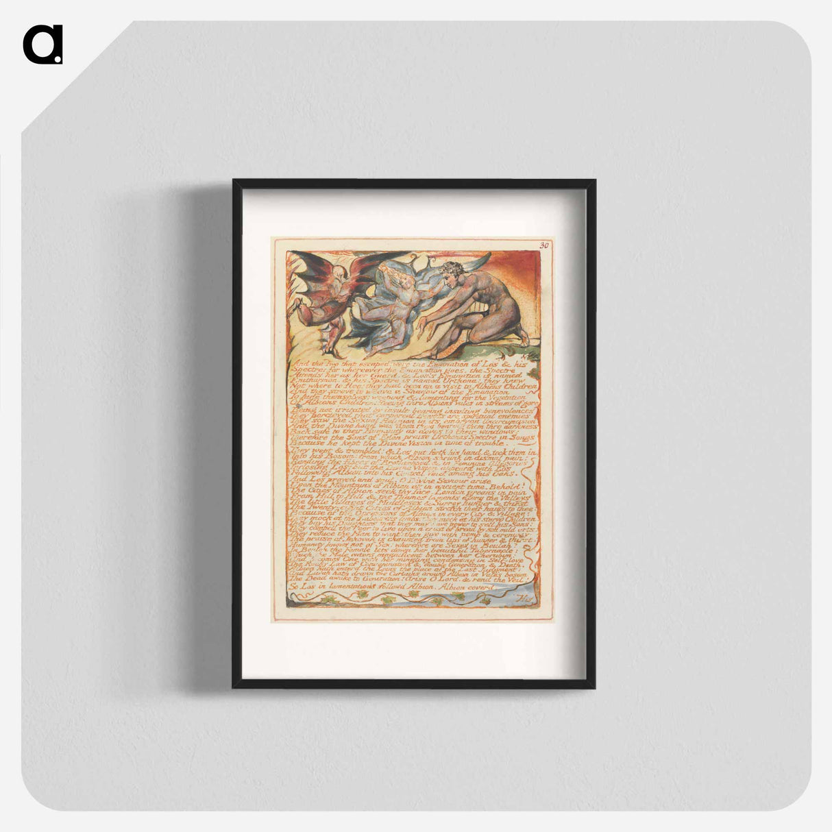 アートポスター-Jerusalem, Plate 30, "And the Two that escaped...." - ウィリアム ブレイク Poster.