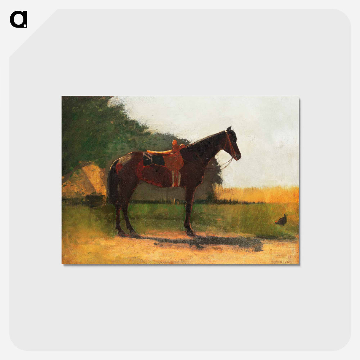 アートポストカード-Saddle Horse in Farm Yard - ウィンスロー ホーマー Postcard.