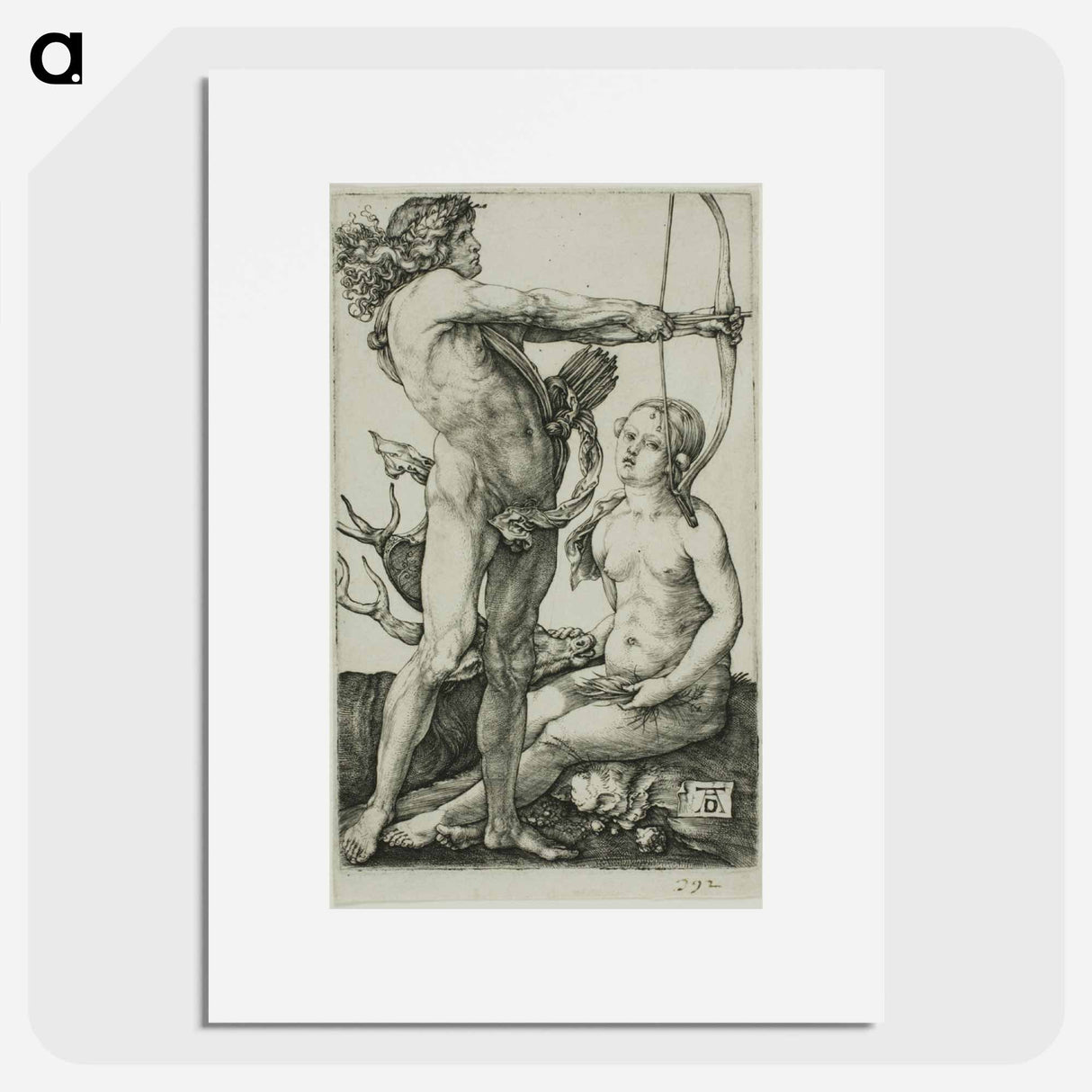 Apollo and Diana - アルブレヒト デューラー Poster.