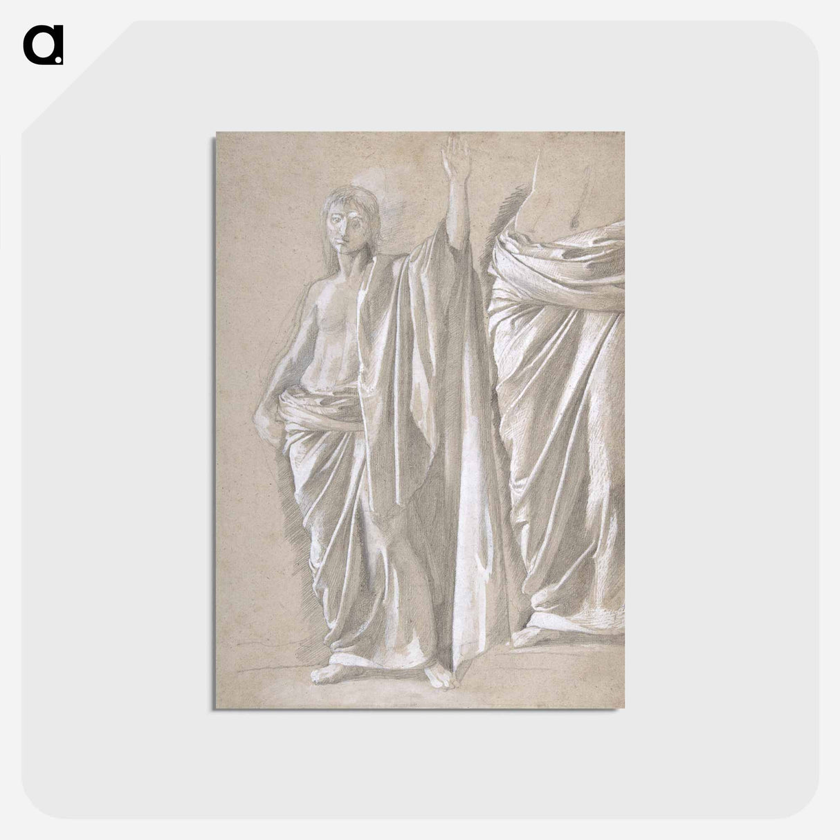アートポストカード-Study of a Draped Figure - エドガー ドガ Postcard.