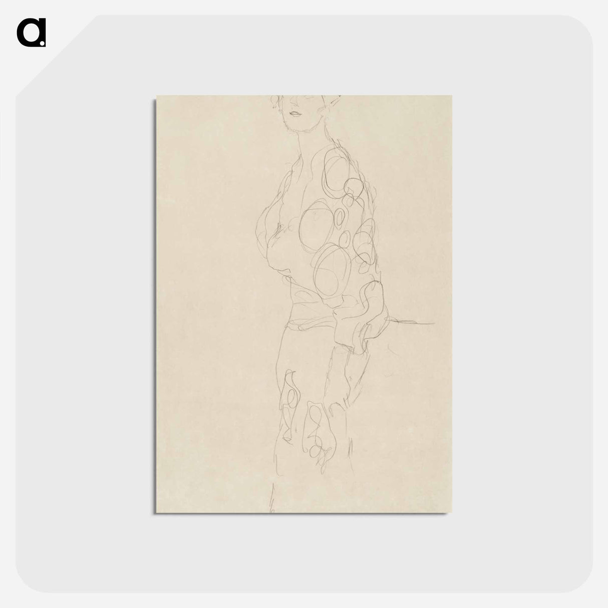アートポストカード-Standing Woman - グスタフ クリムト Postcard.