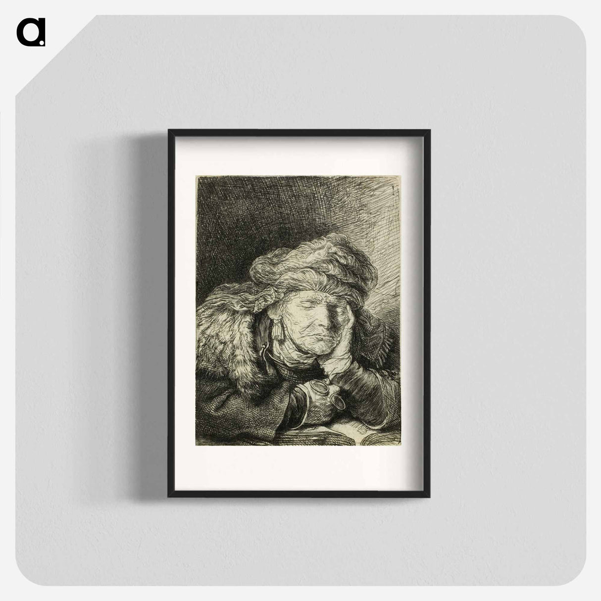 アートポスター-Old Woman Sleeping - レンブラント ファン レイン Poster.