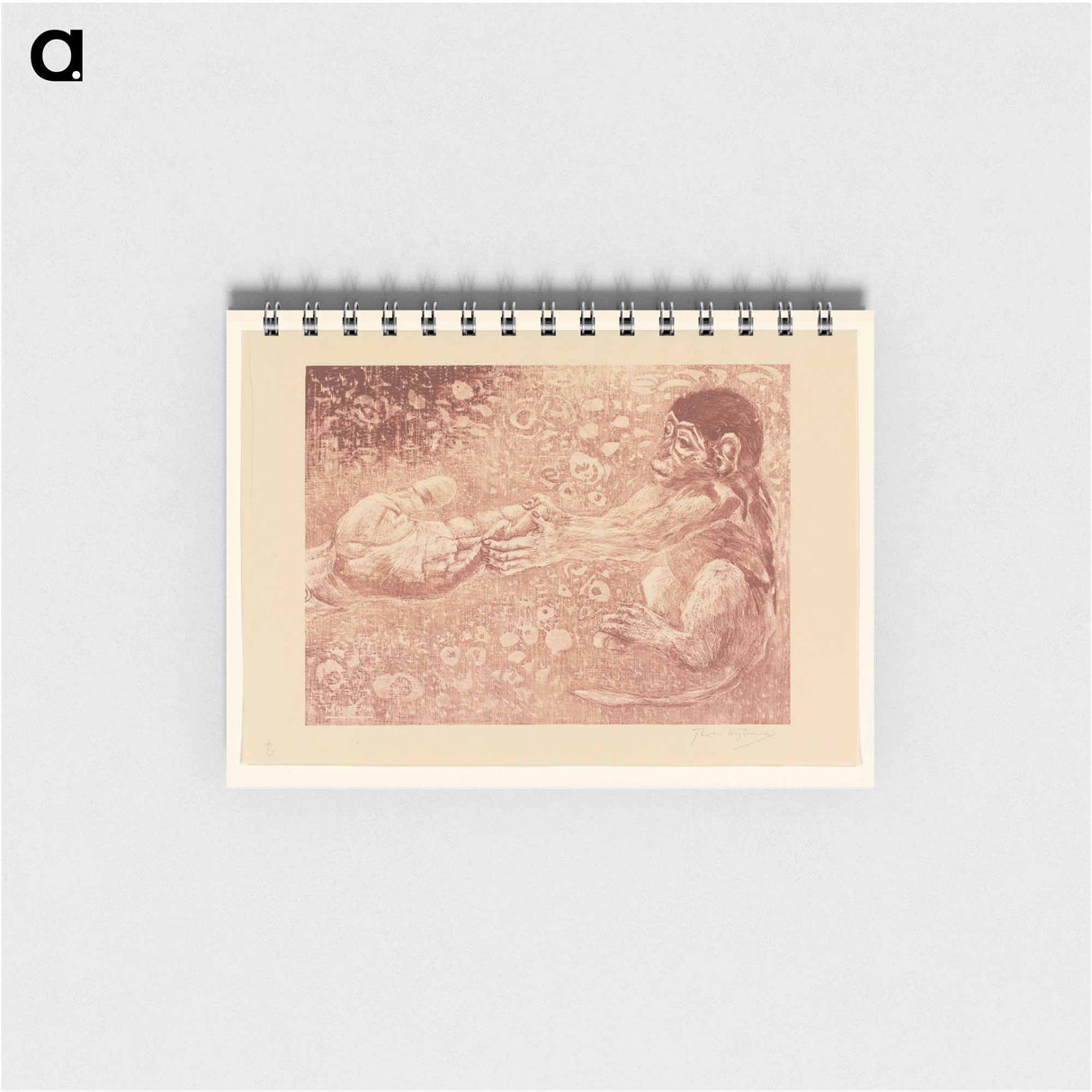 アートメモ帳-Aap die een toegestoken hand pakt - テオ ヴァン ホイテマ Memo.