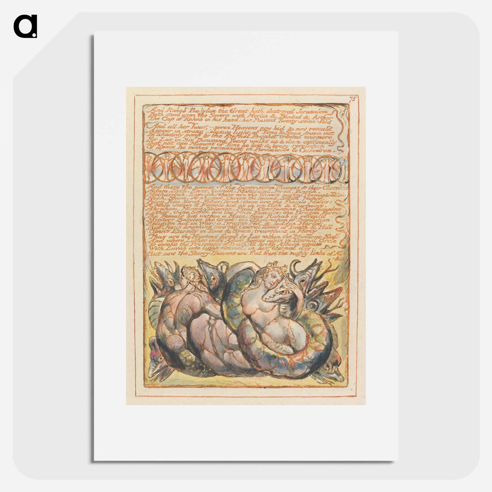 Jerusalem, Plate 75, "And Rahab Babylon the Great" - William Blake Poster.