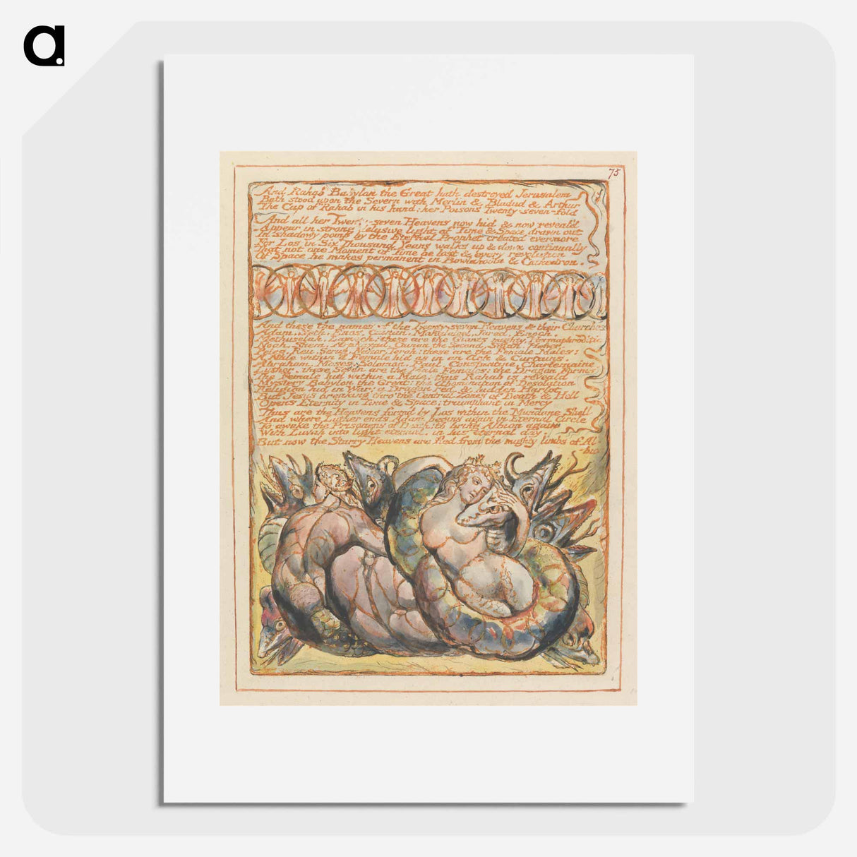 Jerusalem, Plate 75, "And Rahab Babylon the Great" - William Blake Poster.