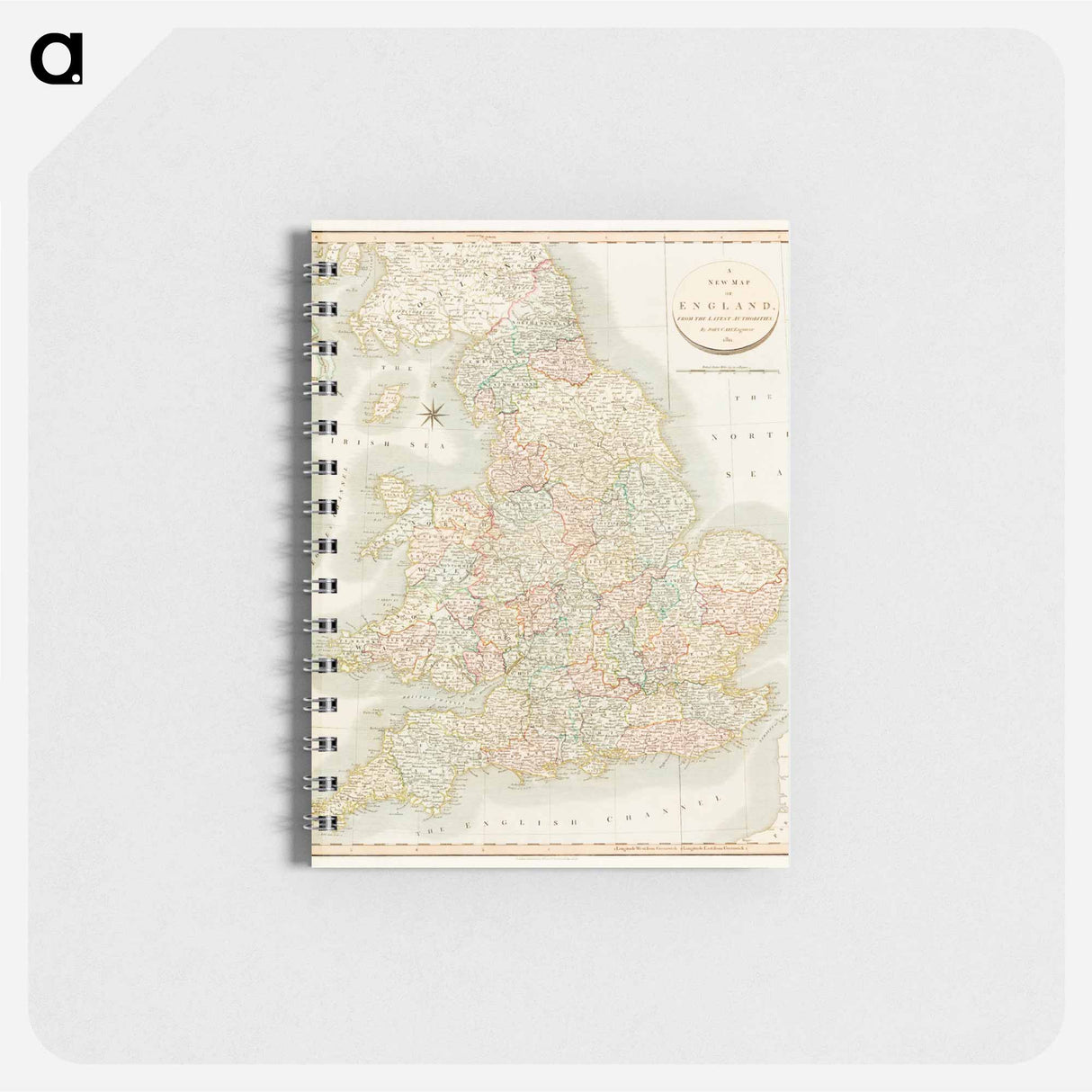 アートメモ帳-A new map of England - アンティーク地図 Memo.