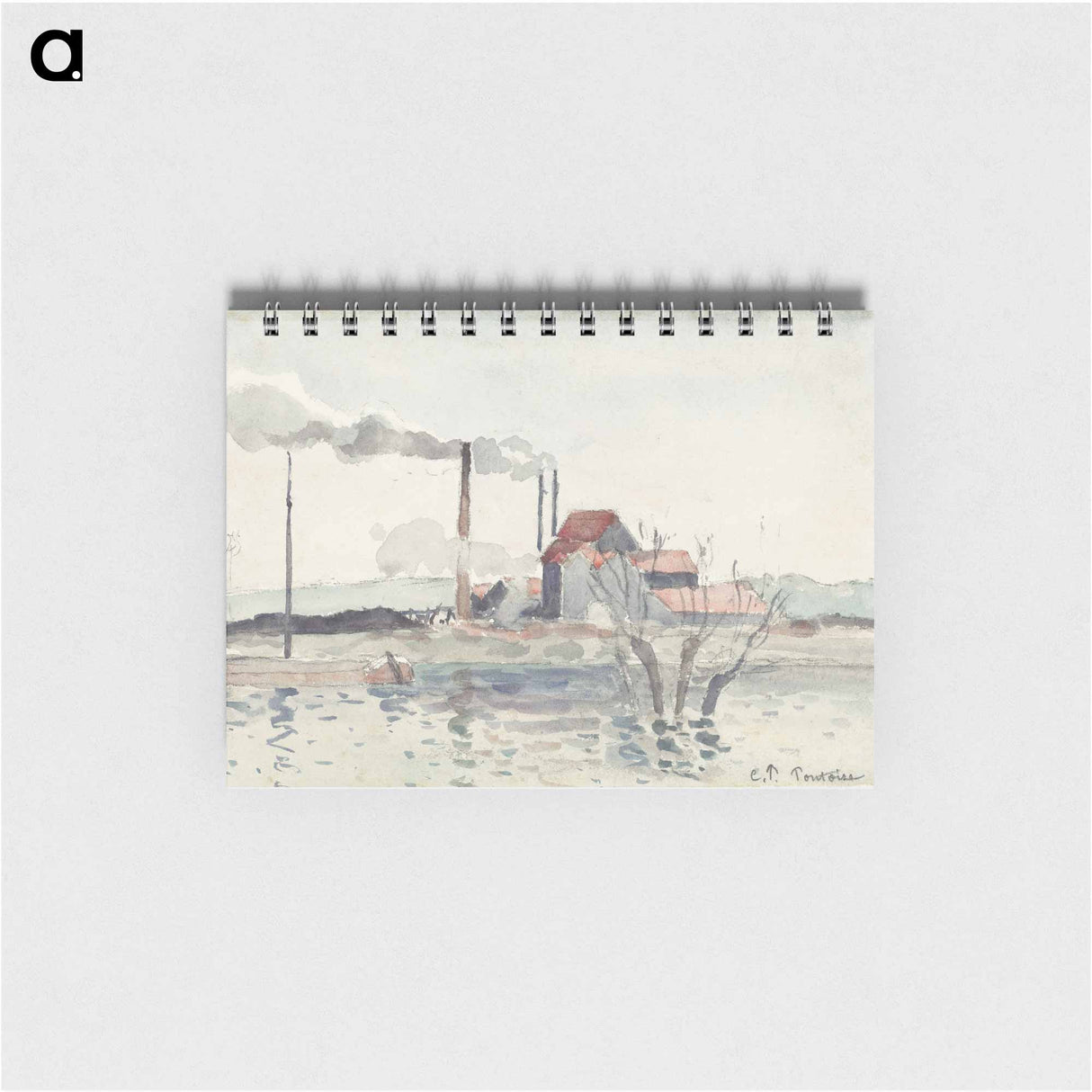 Factory on the Oise at Pontoise - カミーユ ピサロ Memo.