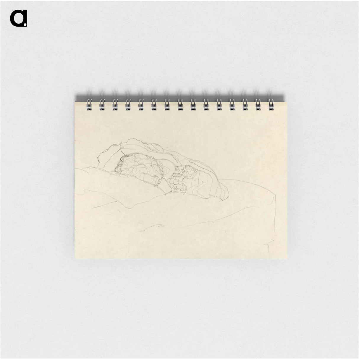 Curled up Girl on Bed - グスタフ クリムト Memo.