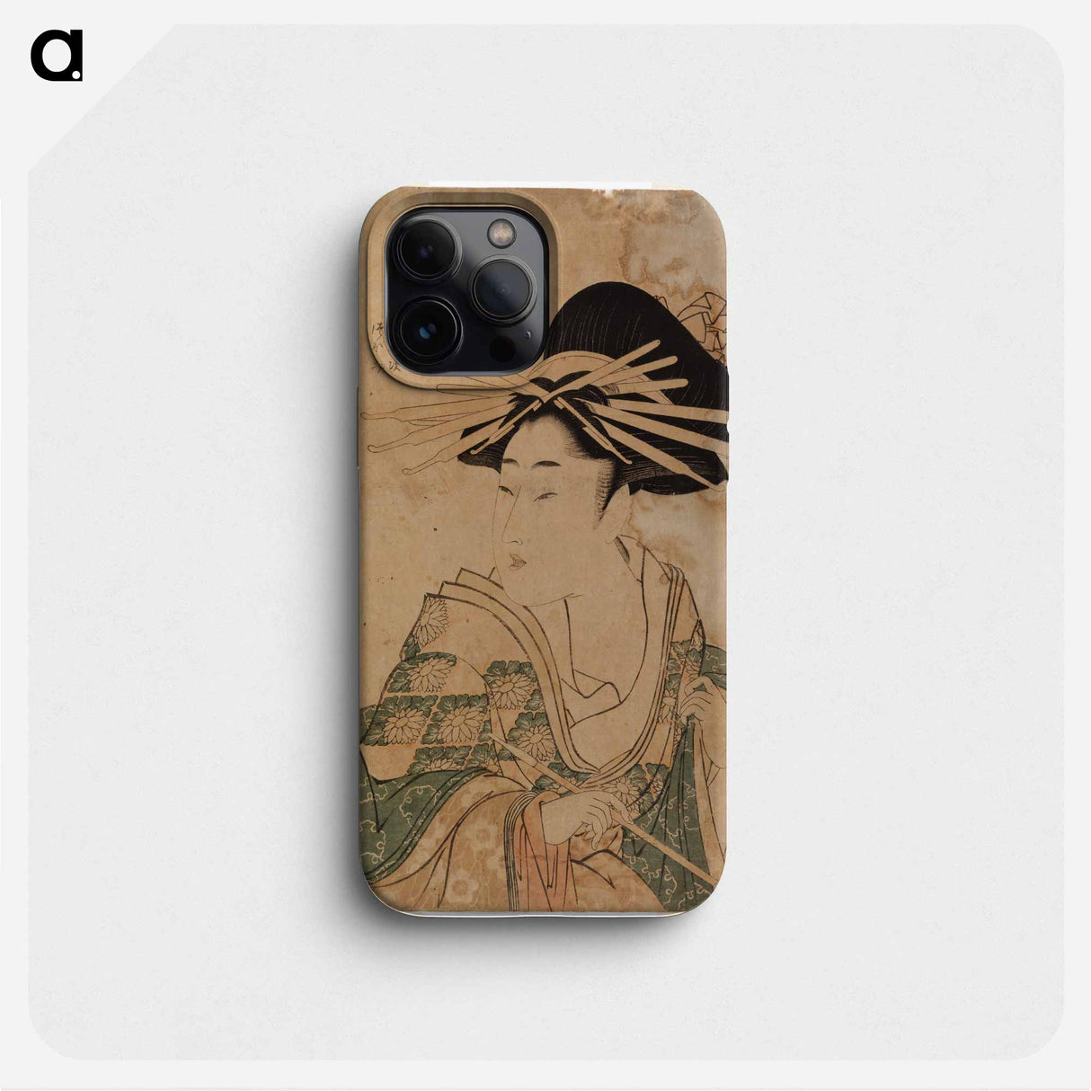 Geisha piippu kädessä; tamayan teetalon geisha shiratama - 喜多川 歌麿 Phone Case.