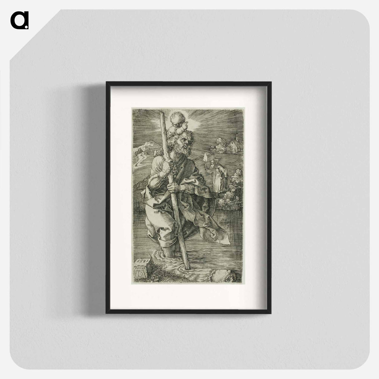 St. Christopher Facing to the Right - アルブレヒト デューラー Poster.