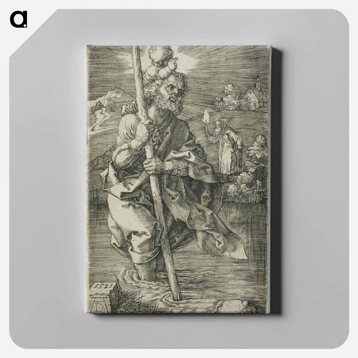 St. Christopher Facing to the Right - アルブレヒト デューラー Canvas.