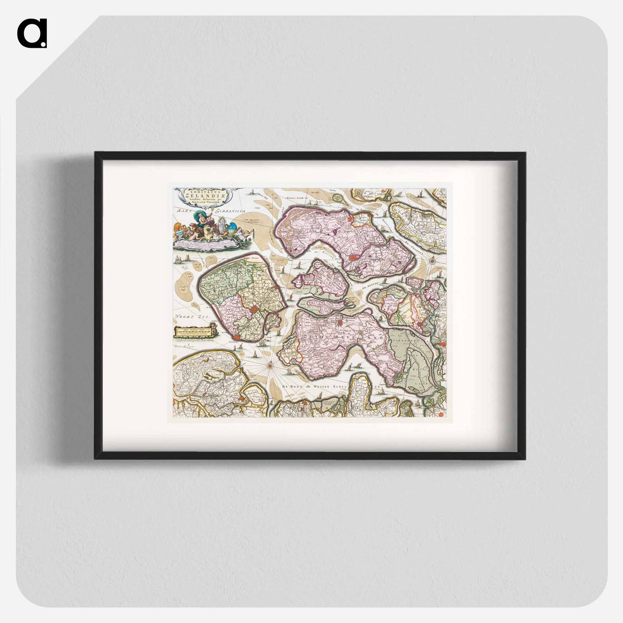 Kaart van Zeeland - アンティーク地図 Poster.