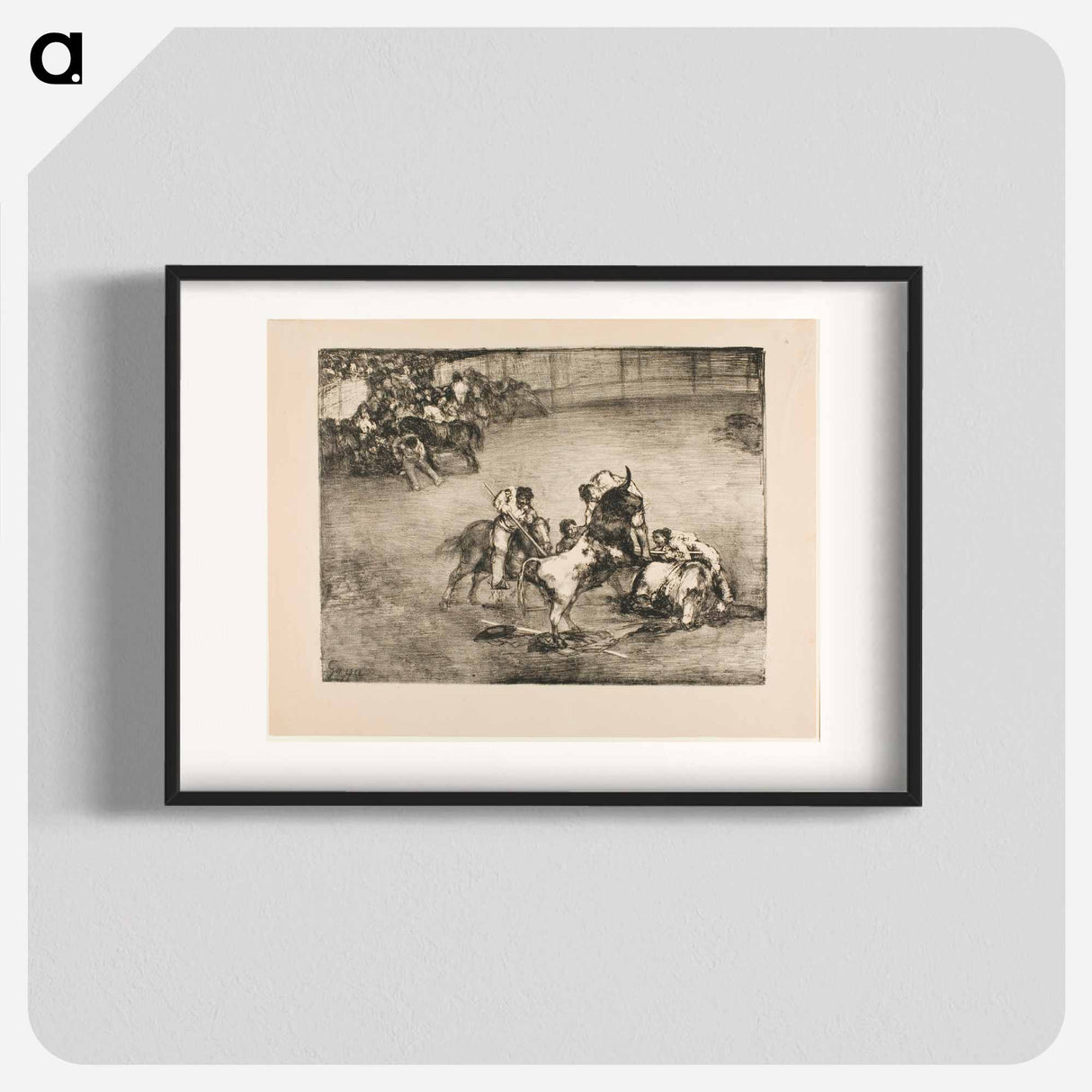 Picador Caught by a Bull - Francisco de Goya Poster.