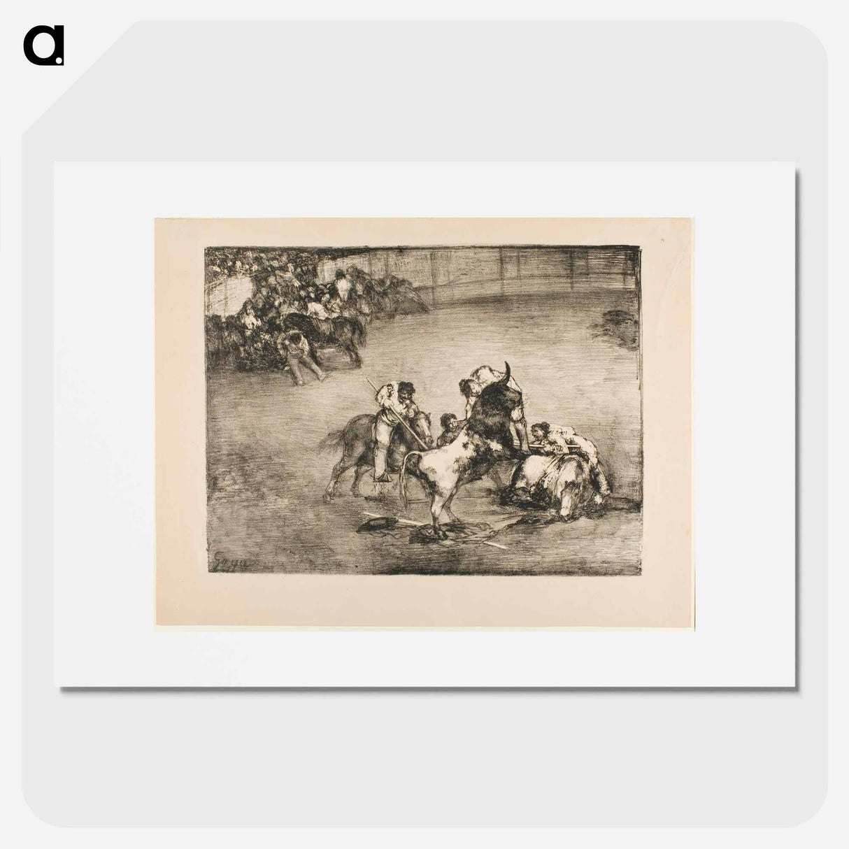 Picador Caught by a Bull - Francisco de Goya Poster.