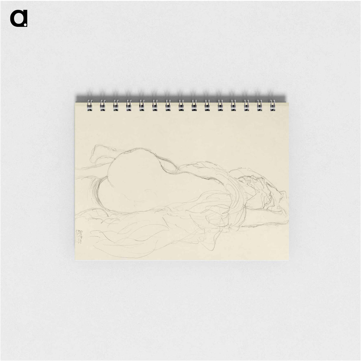 Reclining Nude with Drapery, Back View - グスタフ クリムト Memo.