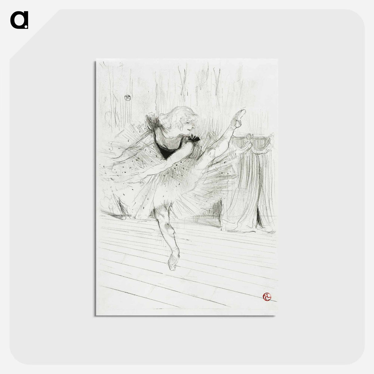 アートポストカード-Miss Ida Heath, English Dancer - アンリ ド トゥールーズ ロートレック Postcard.