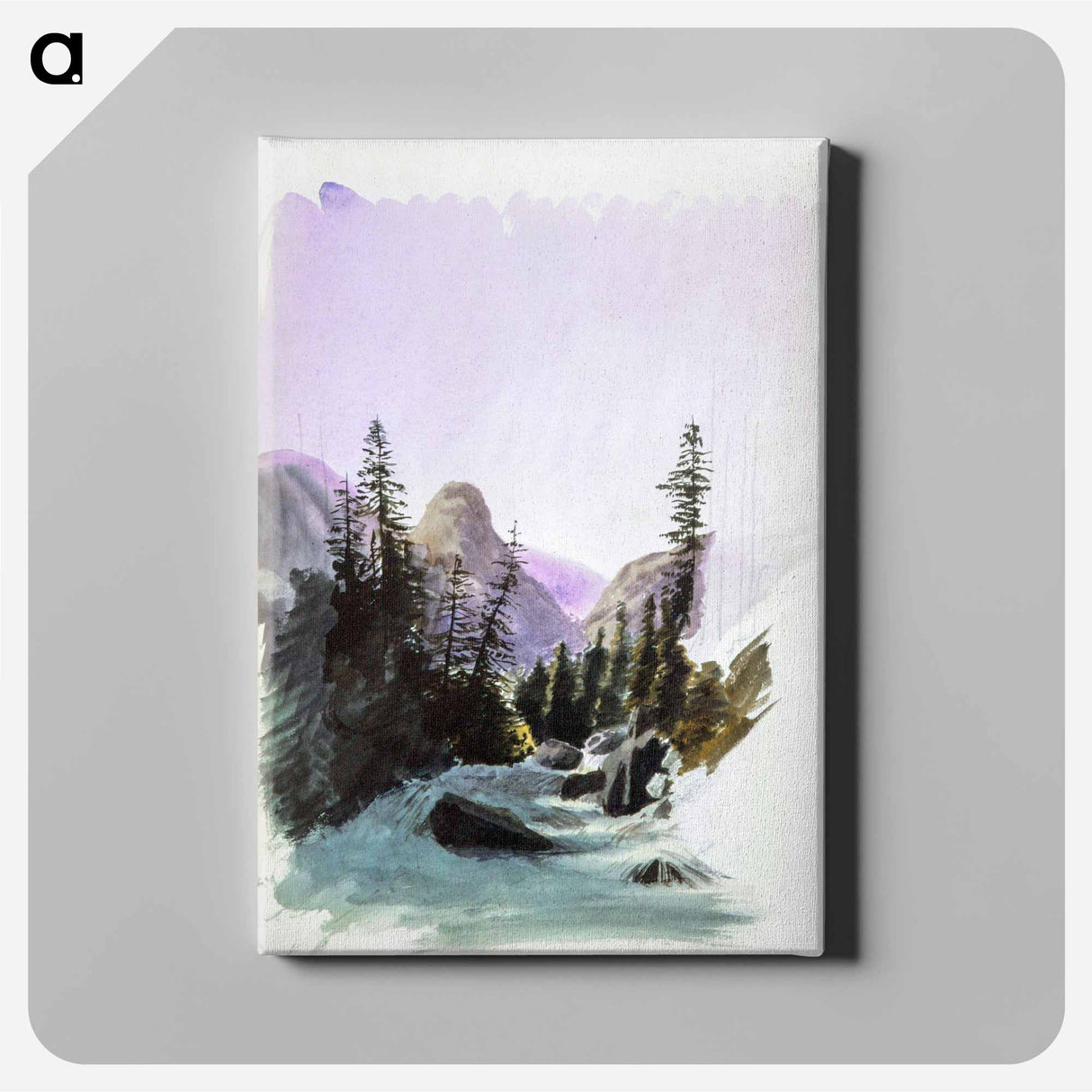 アートパネル-Alpine View, Mürren from Splendid Mountain Watercolours Sketchbook by John Singer Sargent - ジョン シンガー サージェント Canvas.