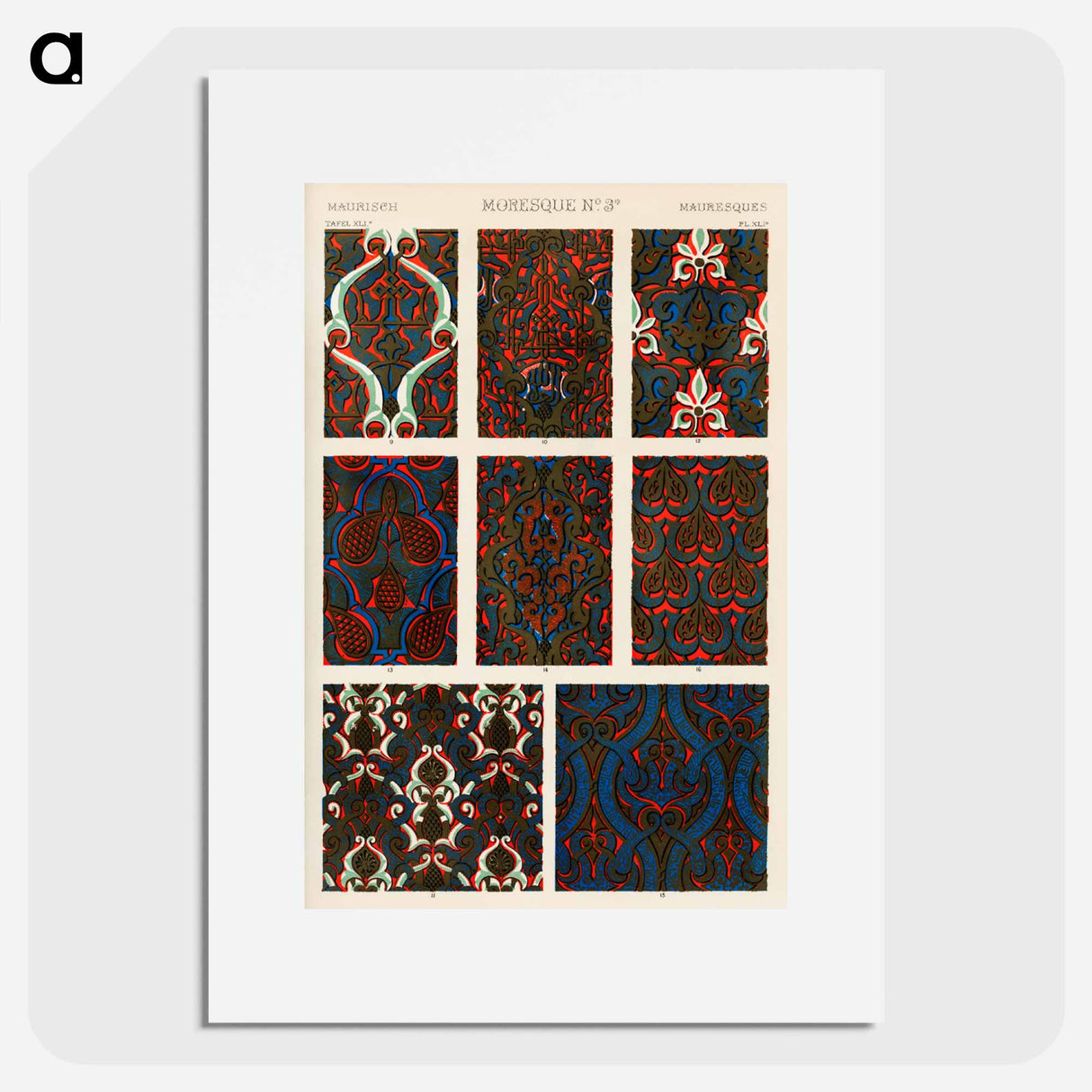 アートポスター-Grammar of Ornament Pattern Illustration
- 装飾の文法 Poster.