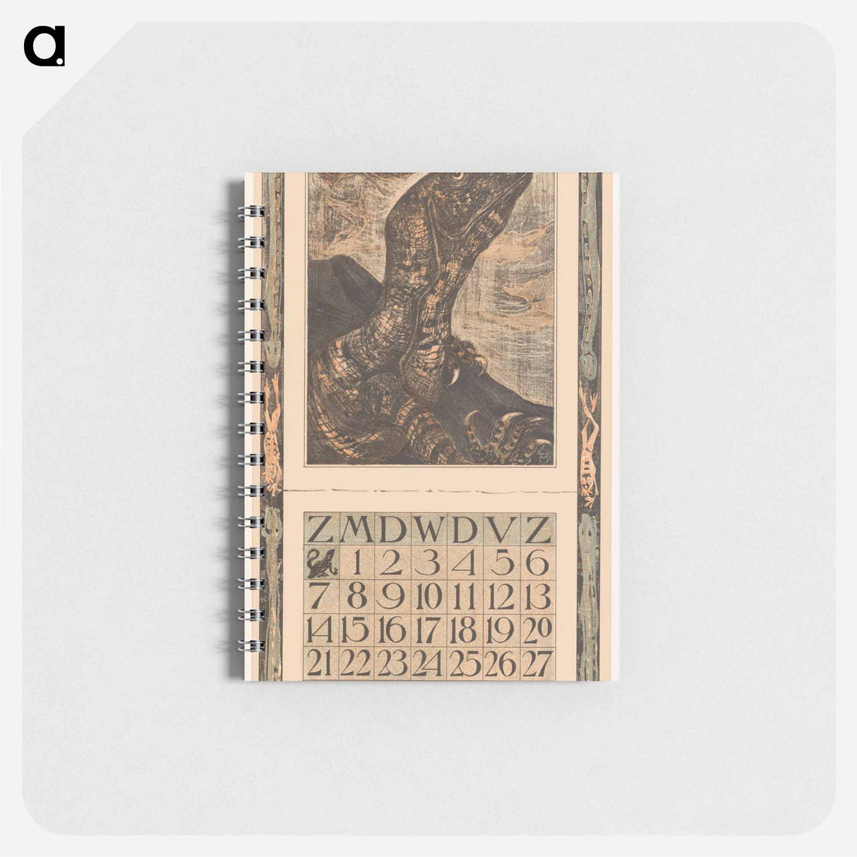 Kalenderblad oktober met leguaan - テオ ヴァン ホイテマ Memo.