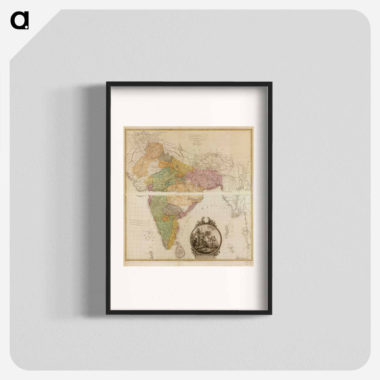 Hindoostan - アンティーク地図 Poster.