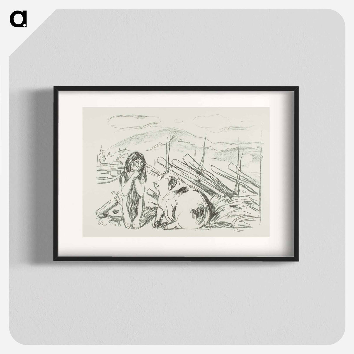 Omega and the Pig - エドヴァルド ムンク Poster.