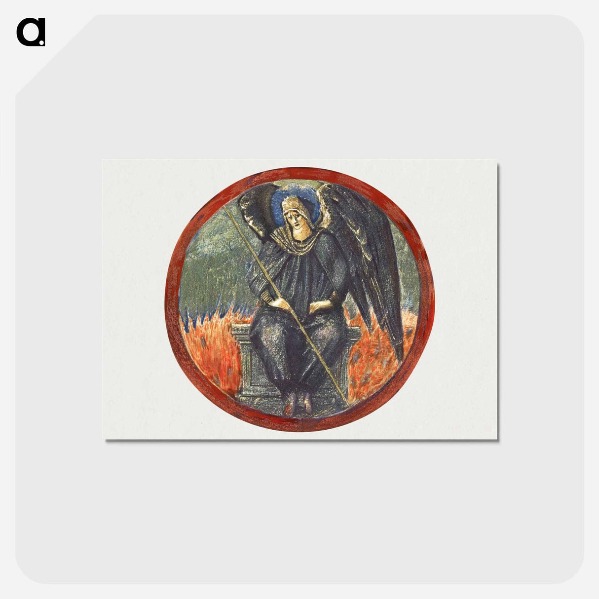 アートポストカード-Black Archangel from The Flower Book - エドワード バーン ジョーンズ Postcard.