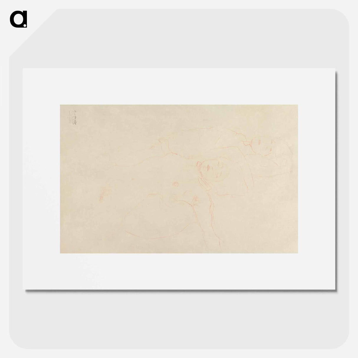 Two Reclining Nudes - Gustav Klimt Poster.