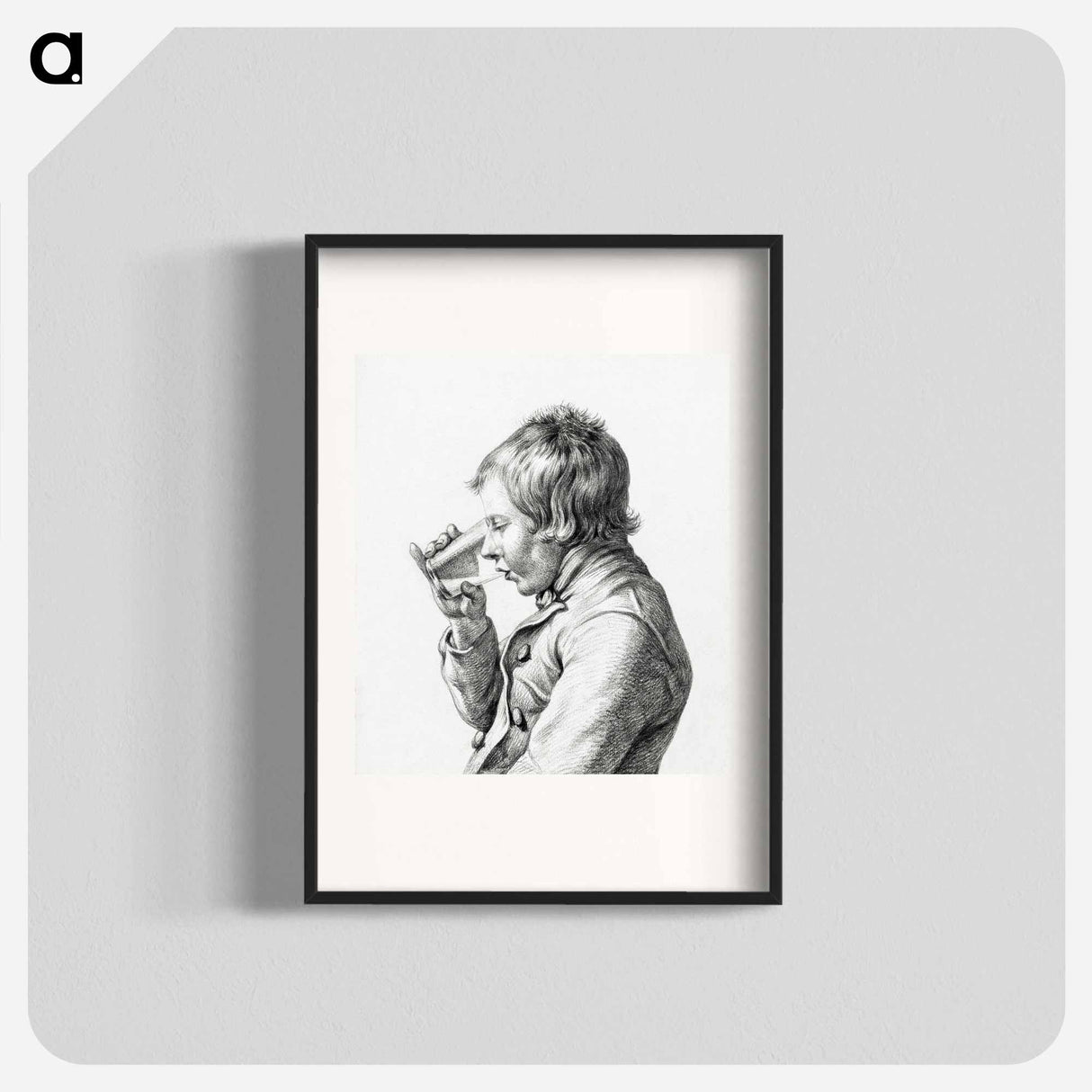 Boy, drinking from a glass - ジャン ベルナール Poster.