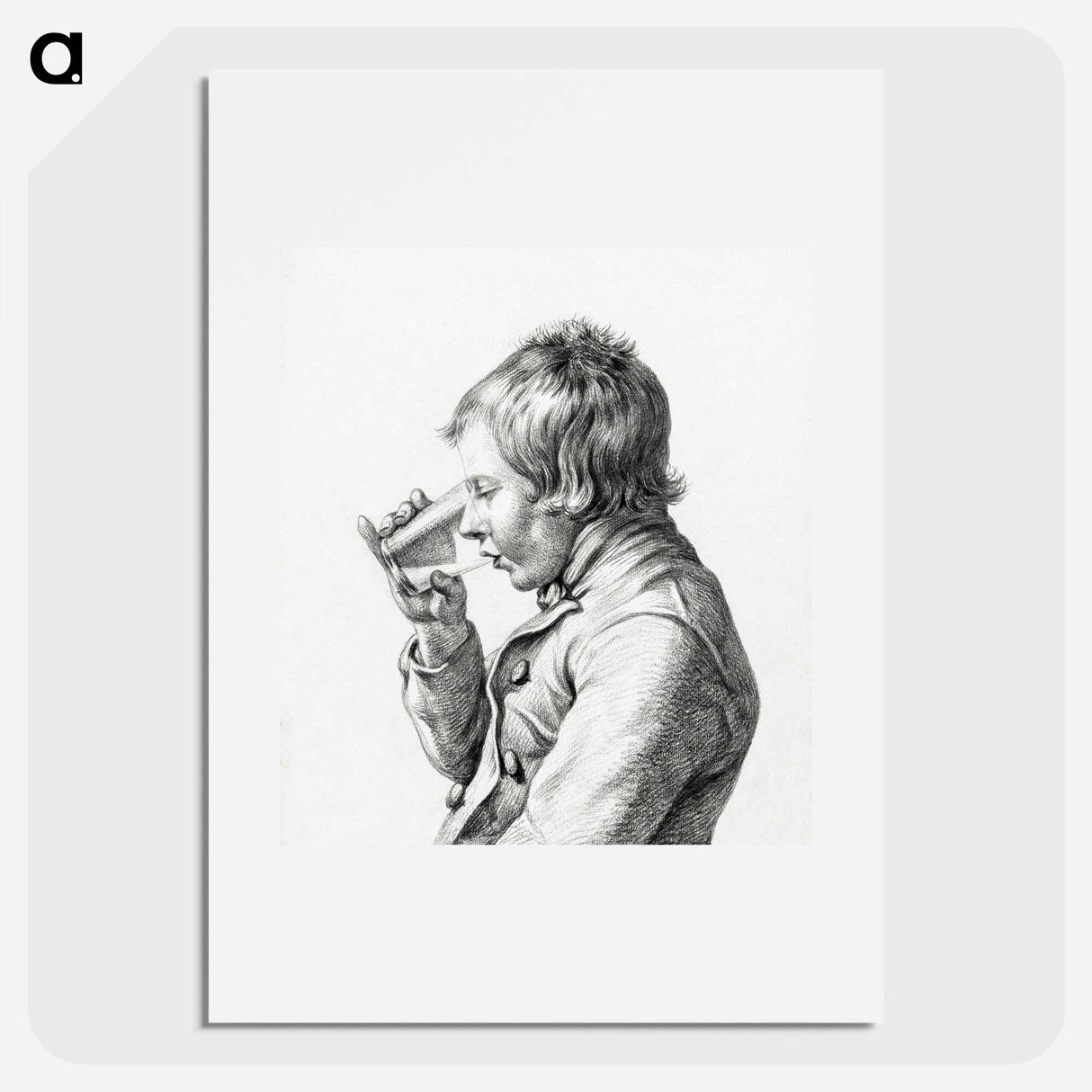 アートポスター-Boy, drinking from a glass - ジャン ベルナール Poster.