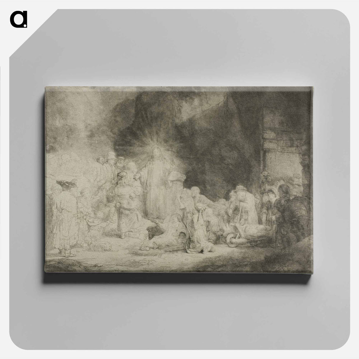 アートパネル-The Hundred Guilder Print - レンブラント ファン レイン Canvas.