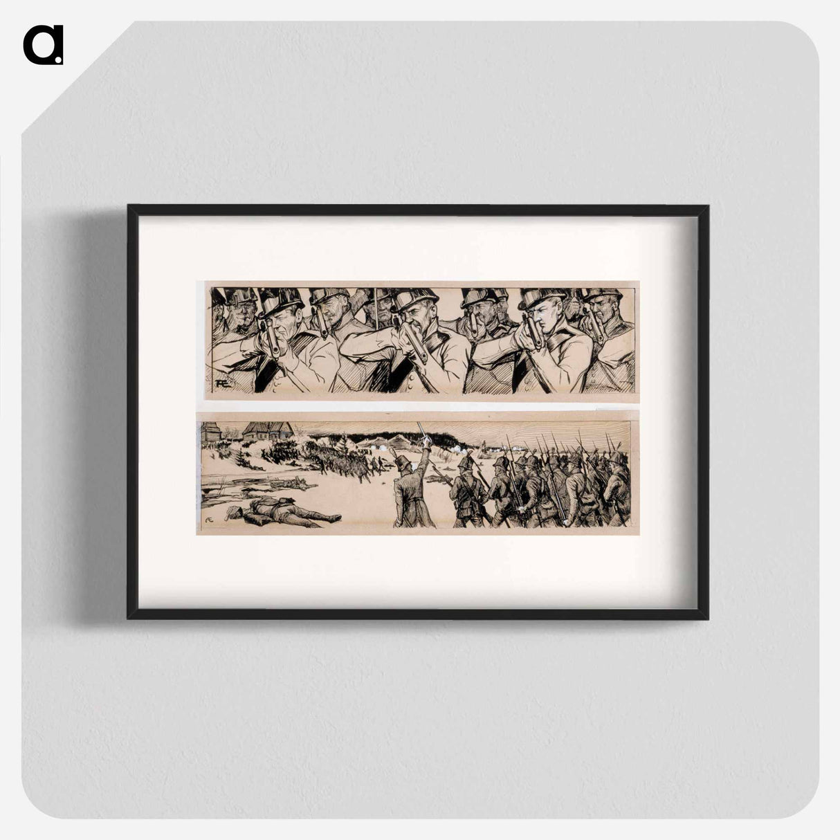 takaisin kääntyy joukot, pois jo käsketyt, ja hertzenkin jo ryntää vasten rantaa - アルバート エーデルフェルト Poster.