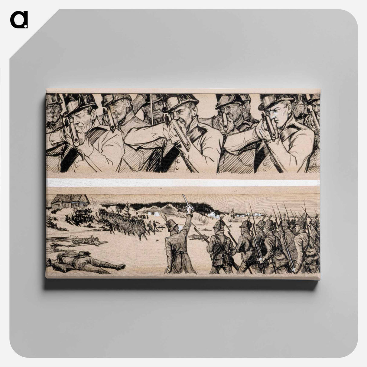 takaisin kääntyy joukot, pois jo käsketyt, ja hertzenkin jo ryntää vasten rantaa - アルバート エーデルフェルト Canvas.