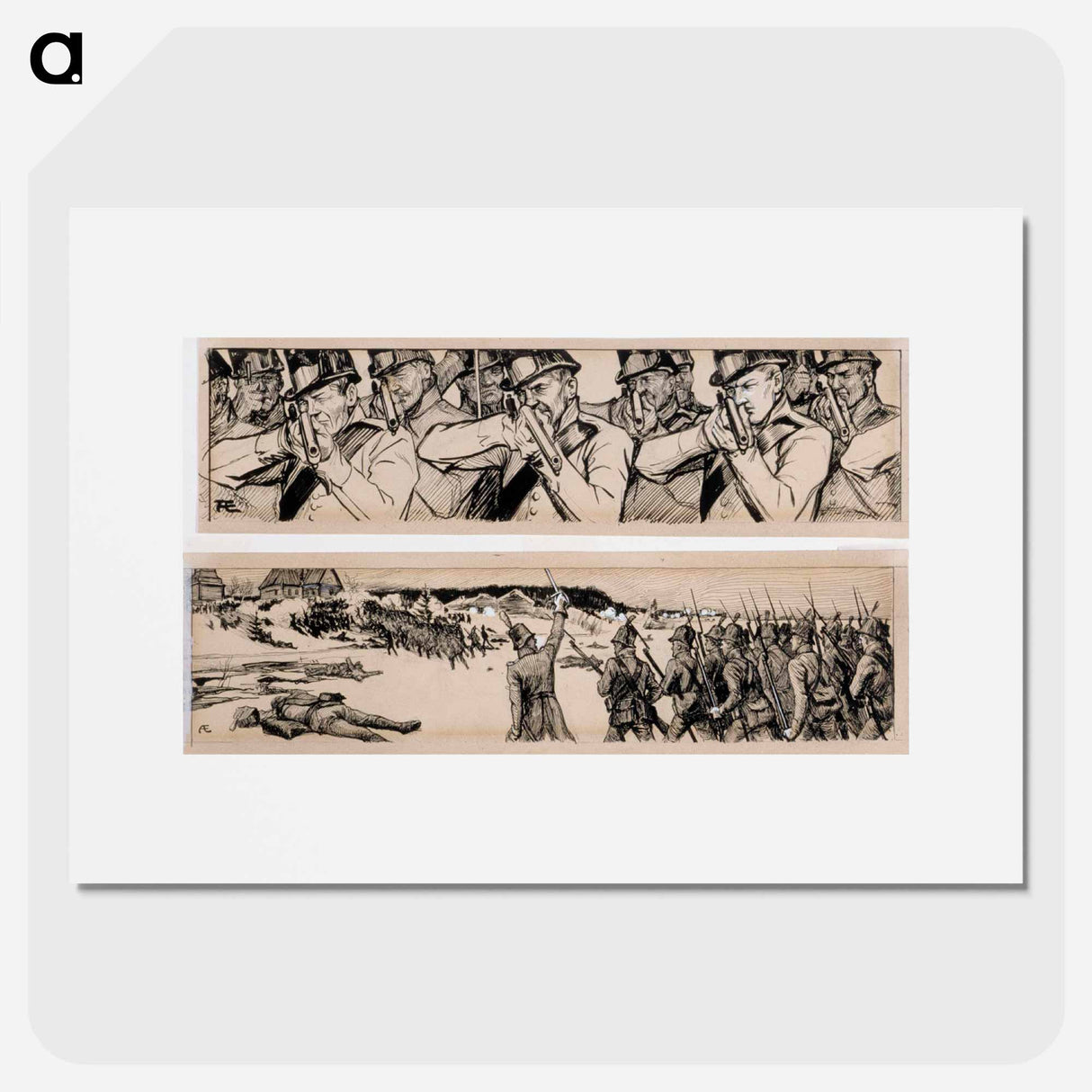 takaisin kääntyy joukot, pois jo käsketyt, ja hertzenkin jo ryntää vasten rantaa - アルバート エーデルフェルト Poster.