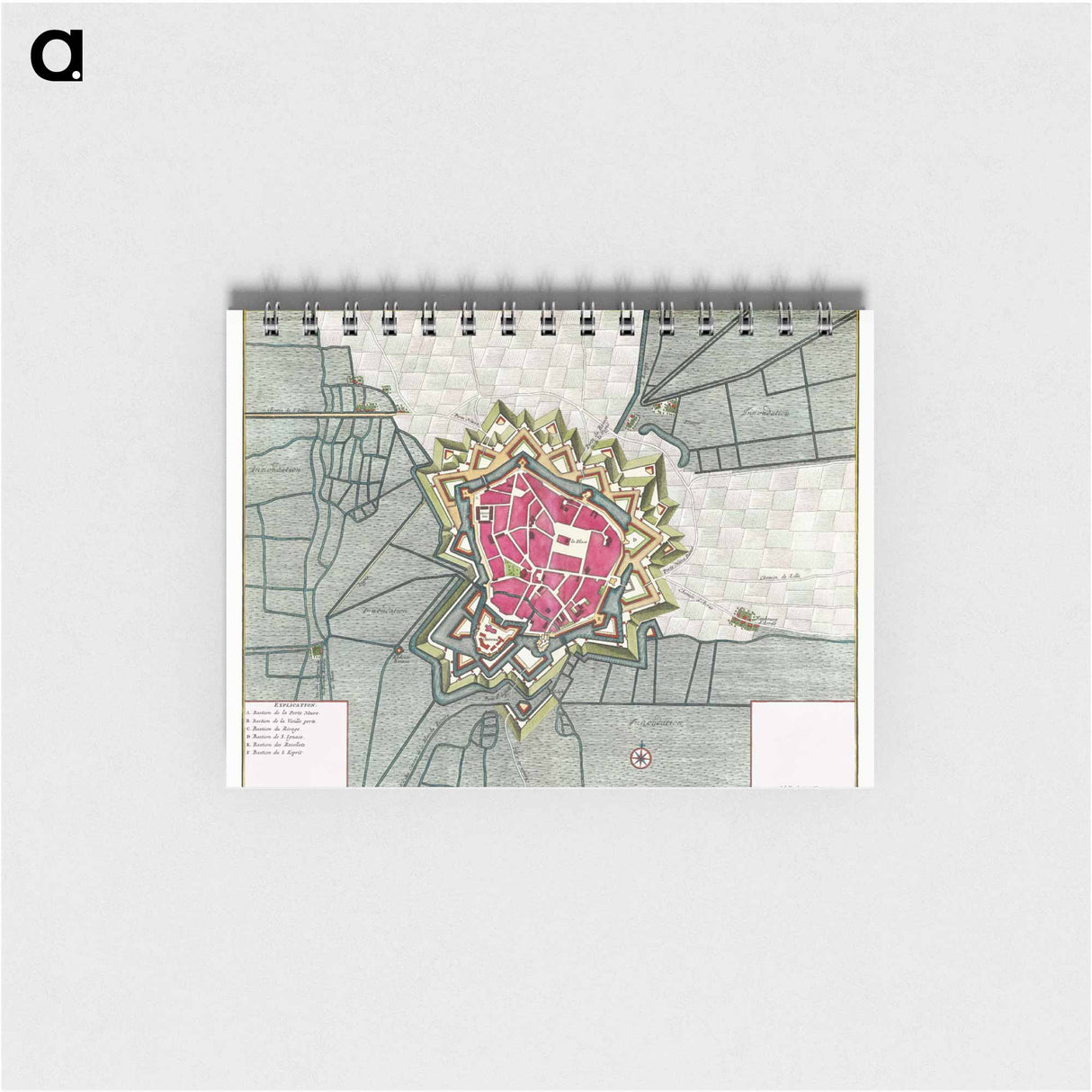 Plattegrond van Béthune - アンティーク地図 Memo.