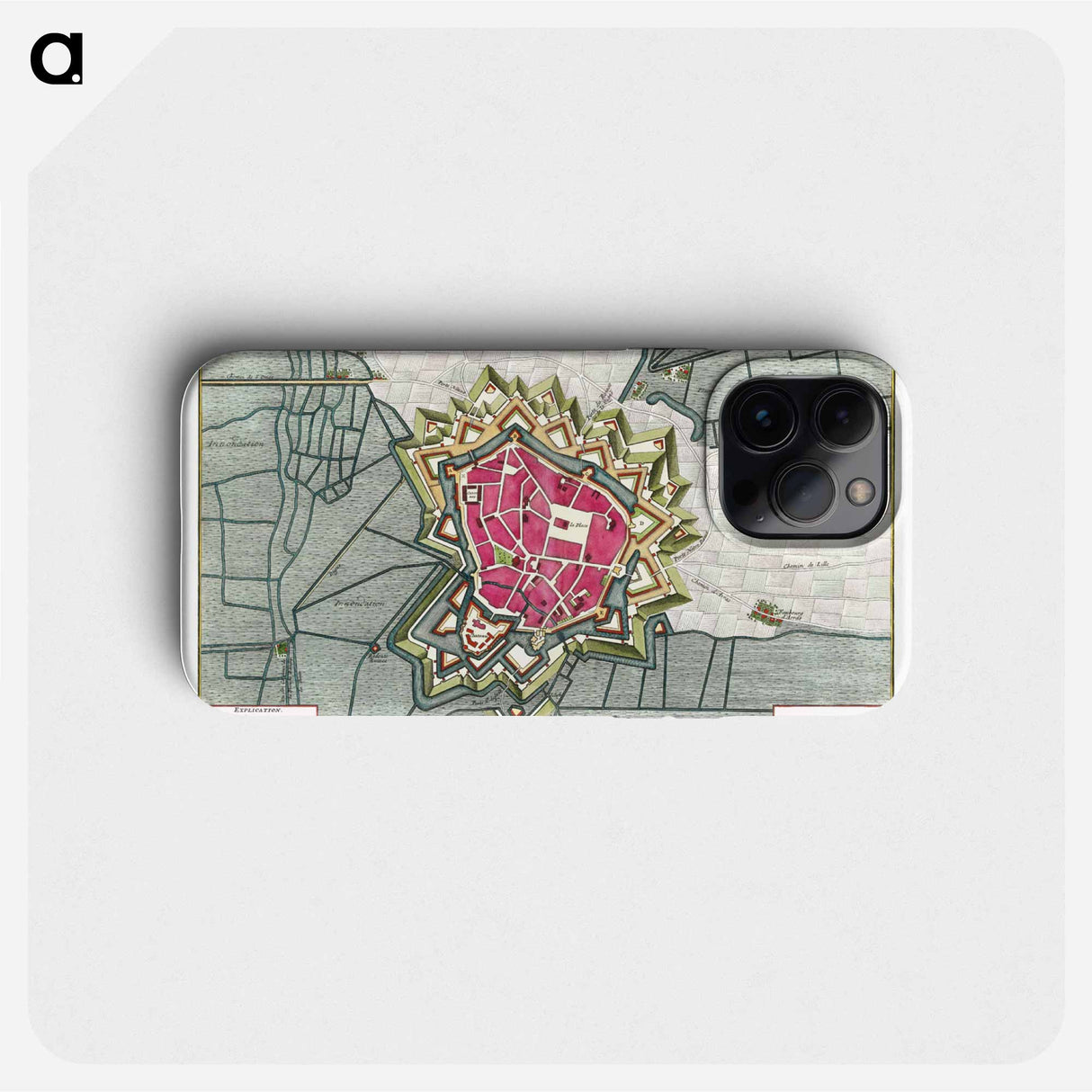 Plattegrond van Béthune - アンティーク地図 Phone Case.